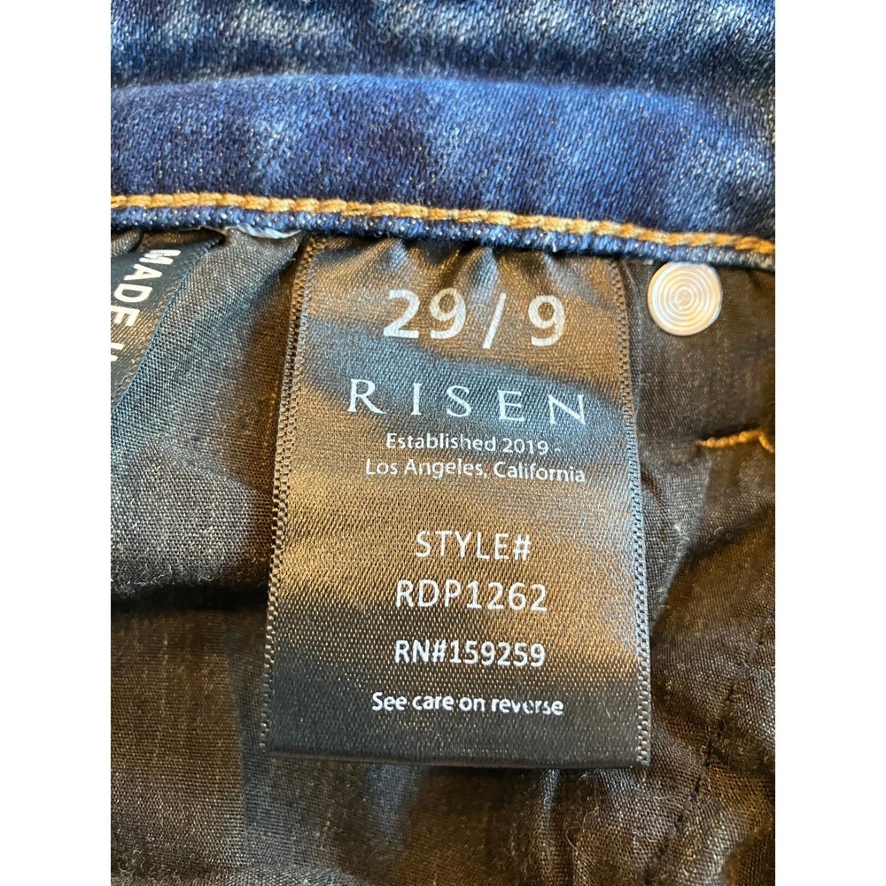 Risen 1262 Frayed Raw Edge High Waisted Distressed Skinny Jean Womens Blue 29‎ - Picture 5 of 6